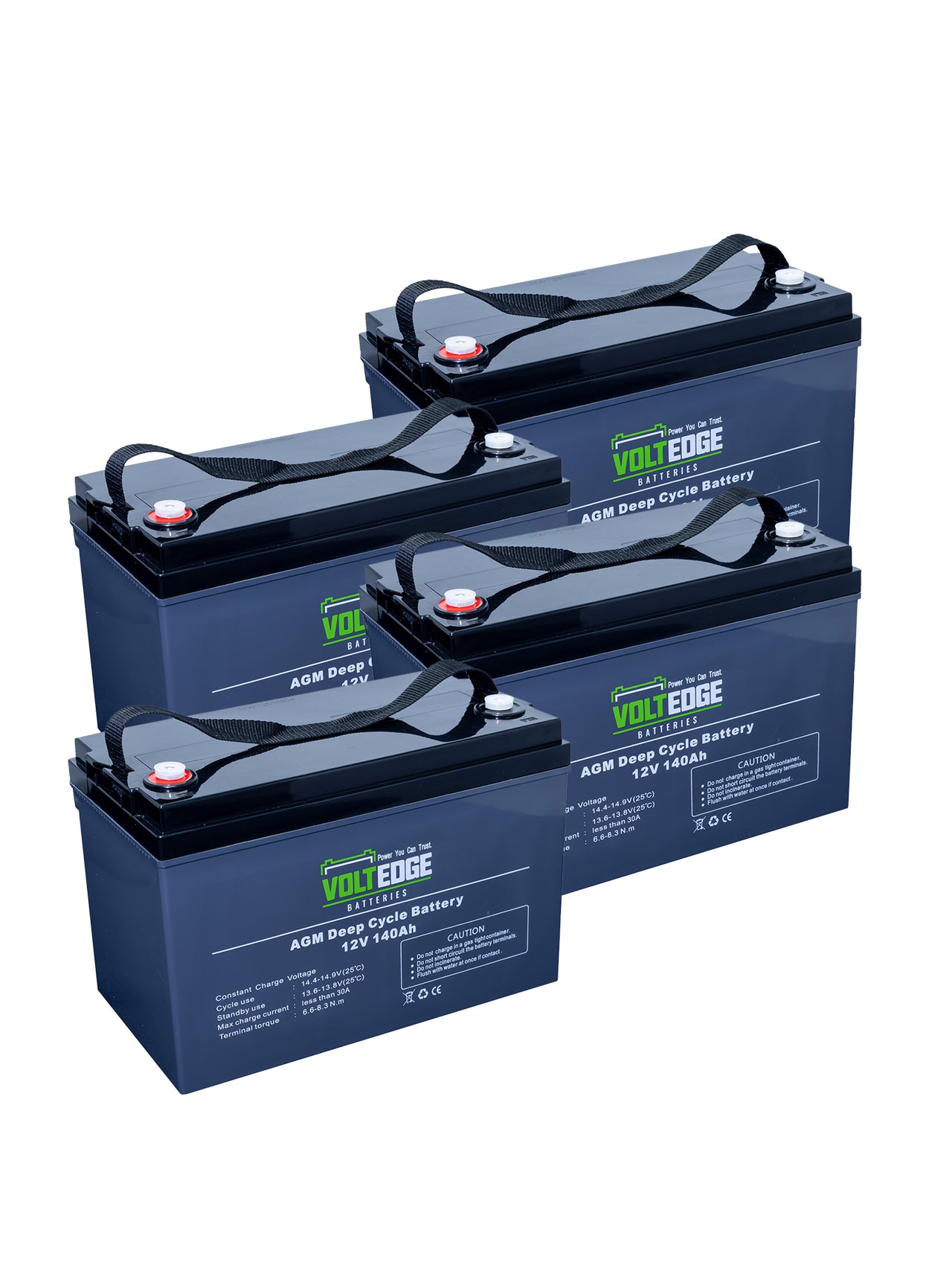 4 x 140ah AGM include 3 pair of cables (350mm)