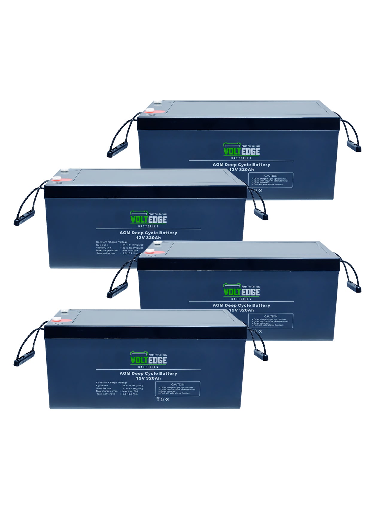 4 x 320ah AGM - 12.8kWh 48V 320AH include 3 pair of cables (350mm)