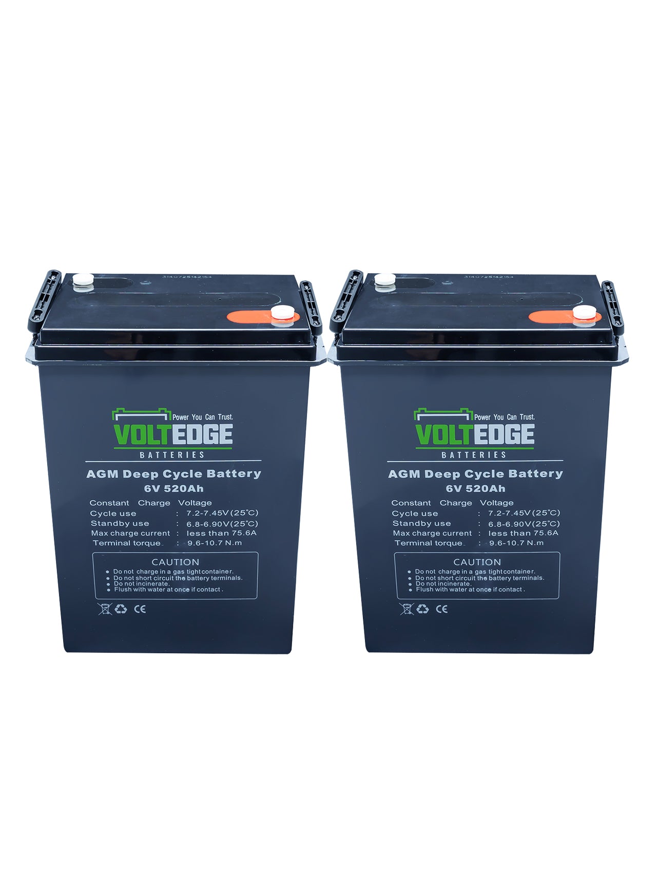 2 x 520ah AGM - 6.2kWh 12v 520AH include 1 cable (350mm)