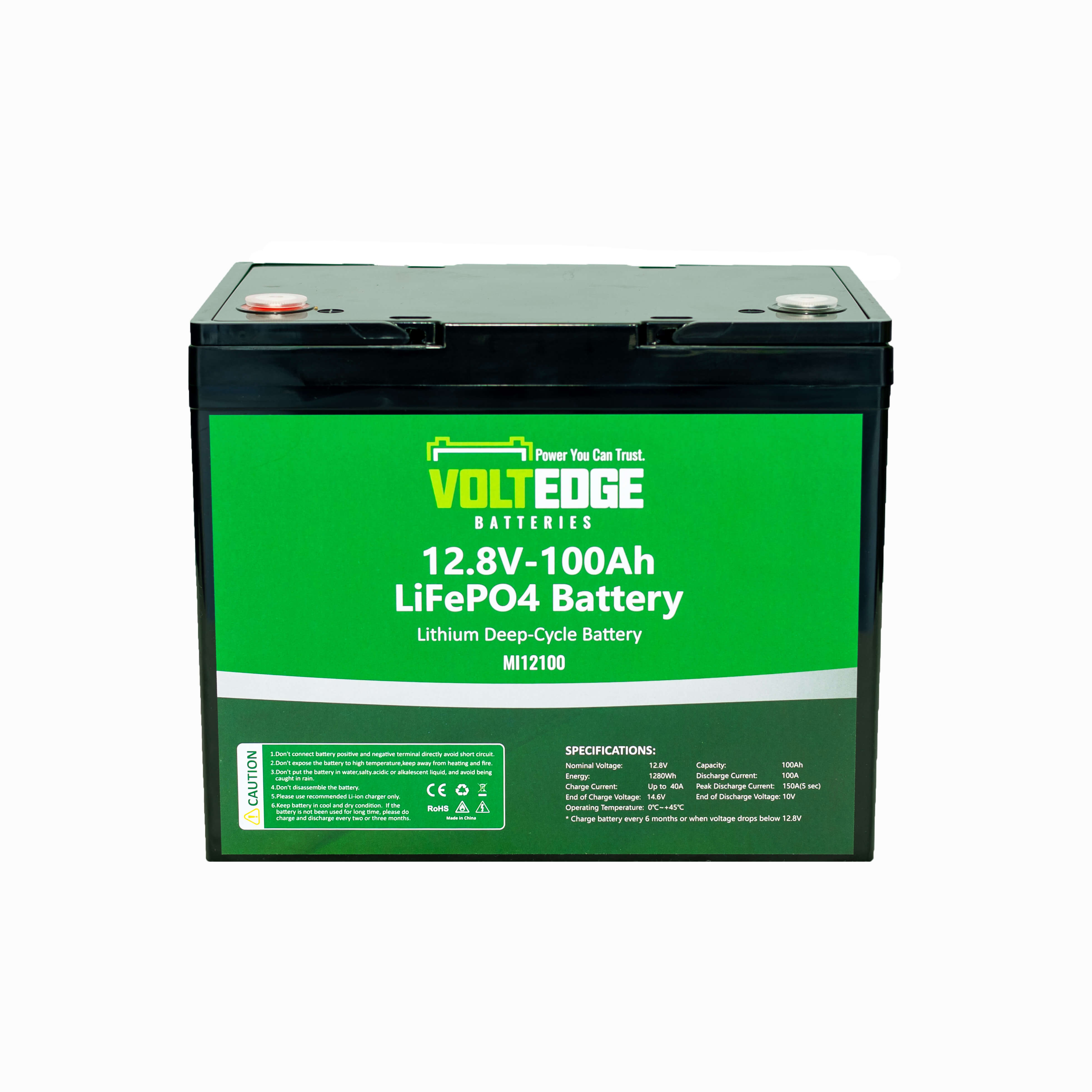 VoltEdge (Premium) 12.8V 100Ah Lithium LiFePO4 Battery