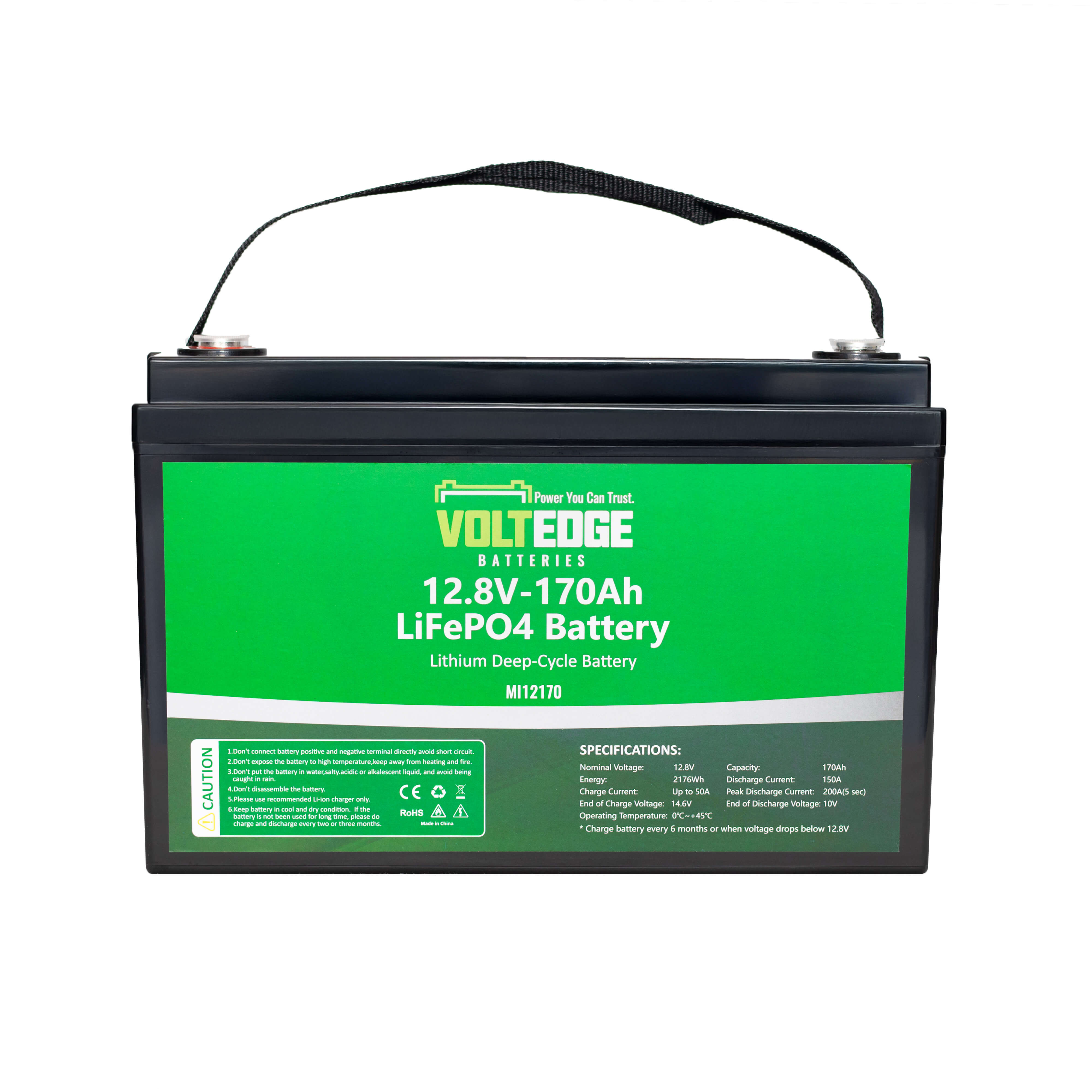 VoltEdge (Premium) 12.8V 170AH Lithium LiFePO4 Battery
