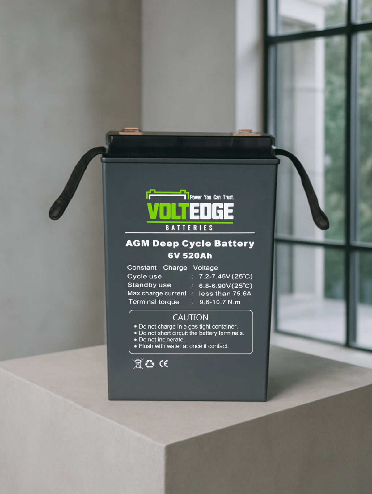 2 x 520ah AGM - 6.2kWh 12v 520AH include 1 cable (350mm)