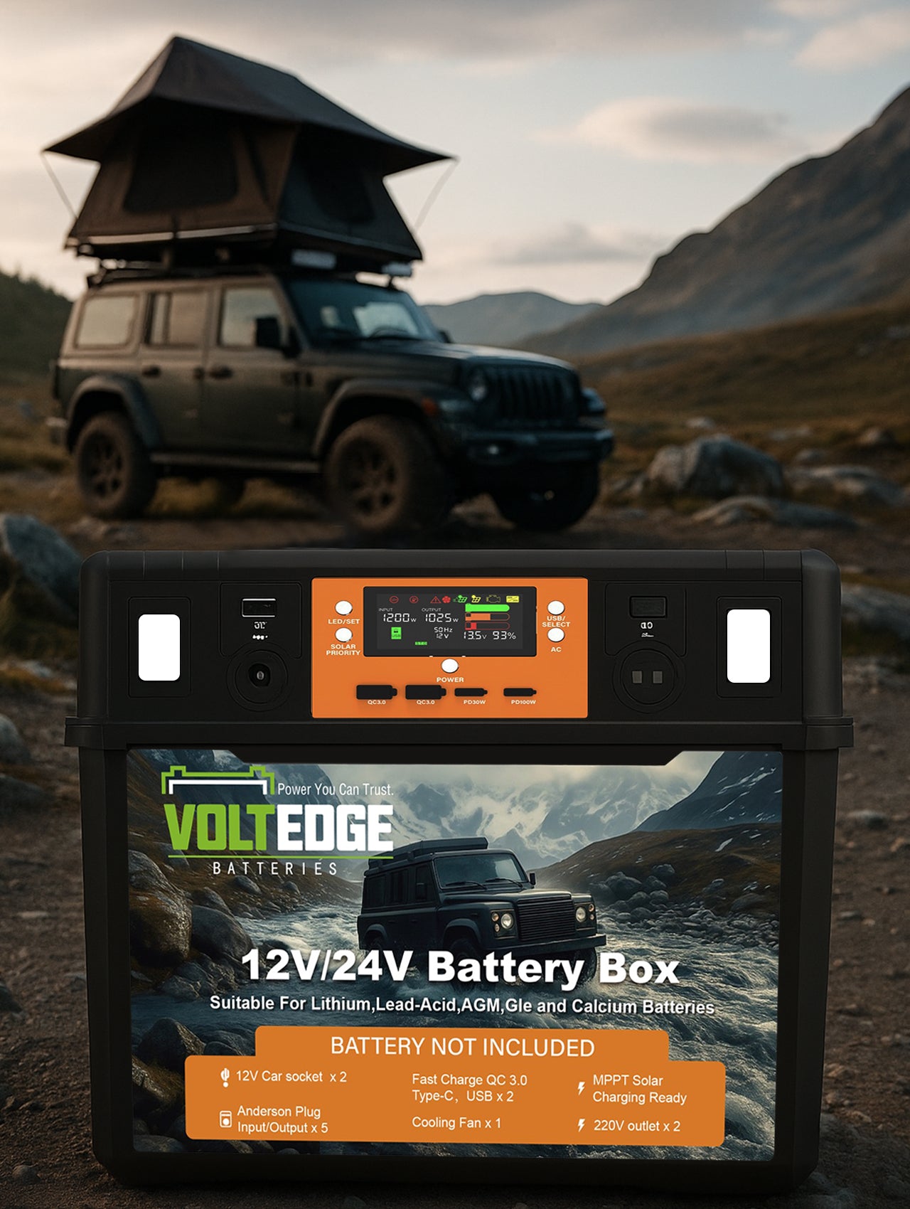 (Premium) 12.8V 170AH Lithium LiFePO4 Battery + Voltedge 1500w Power Station