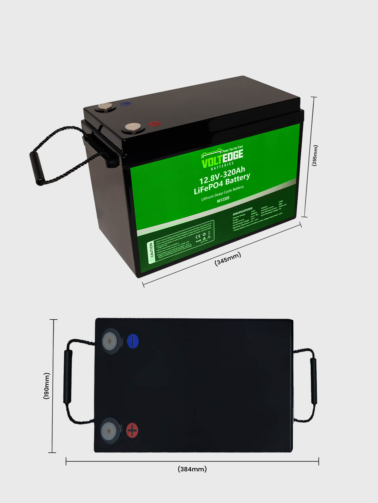 VoltEdge (Premium) 12.8V 320ah Lithium LiFePO4 Battery