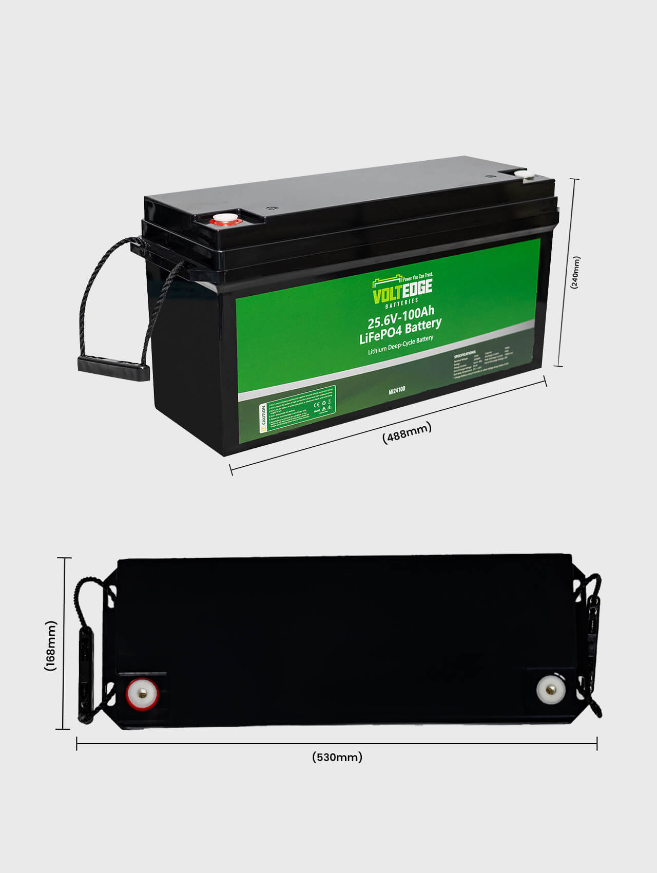 VoltEdge (Premium) 24V 100AH Lithium LiFePO4 Battery
